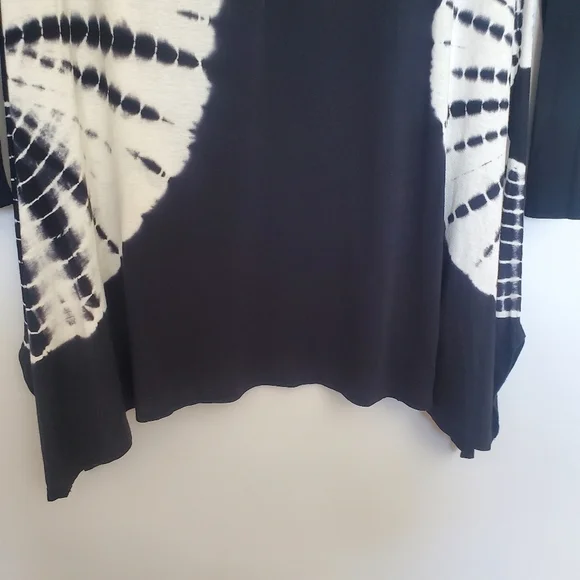 SOFT SURROUNDINGS TUNIC TIE DYE BOHO BLACK & WHITE LONG SLEEVE WOMENS (XS) - Picture 7 of 10